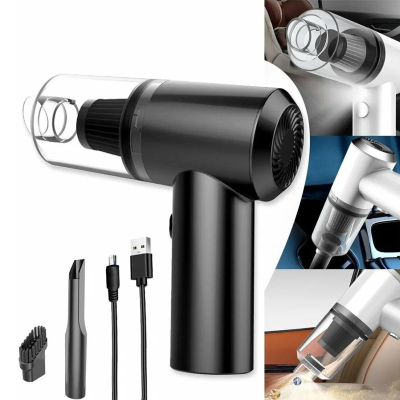 Mini Aspirador de Pó Elétrico Portátil para Casa/Automóvel 3 em 1 - 110V - Preto