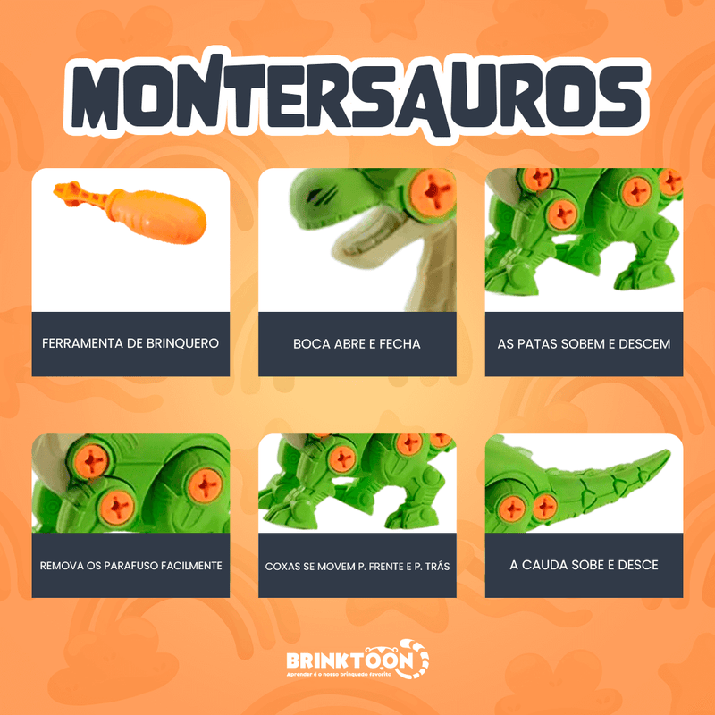 MonterSauros Brinktoon™ - Super Combo 4 em 1 + Brinde Exclusivo